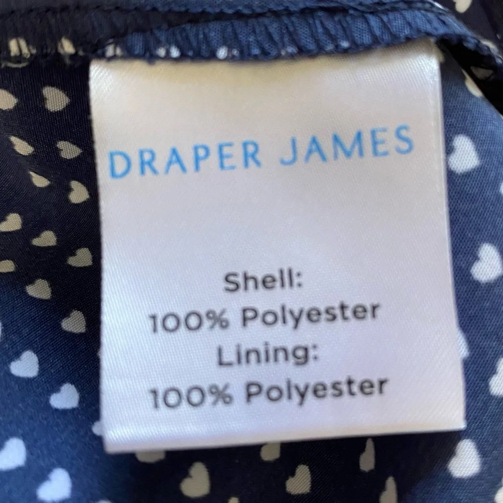 Draper James Heart Dots Tiered Dress Nassau Navy 0 - Picture 11 of 13
